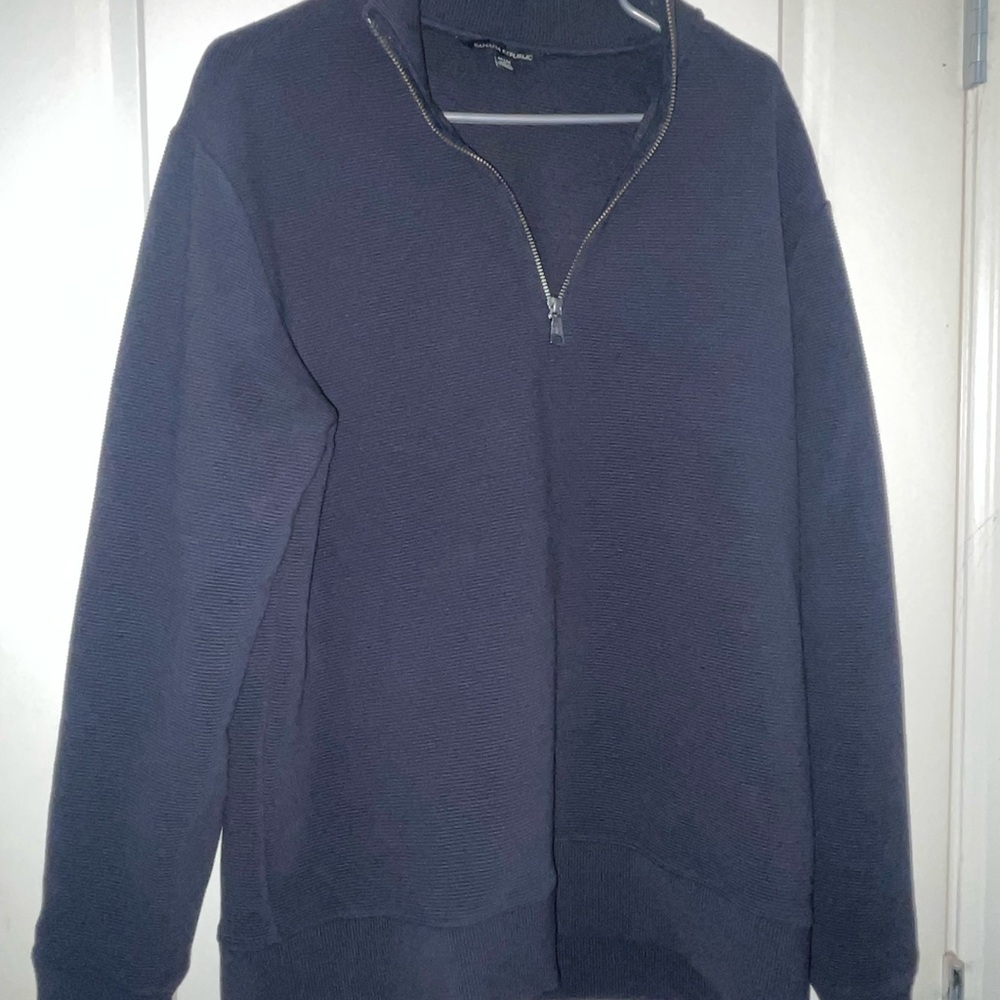 Banana republic - MERINO QUARTER-ZIP SWEATER